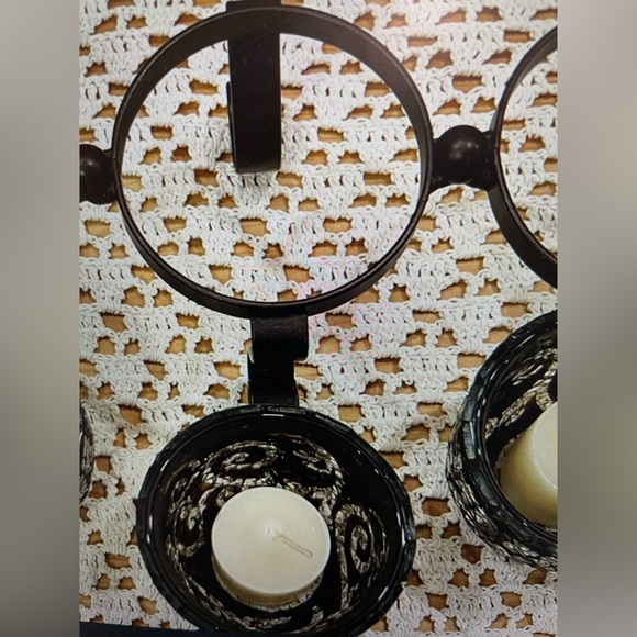 Partylite Mosaic Candle Holders Retired Amarreto Swirl Centerpiece - Picture 6 of 8